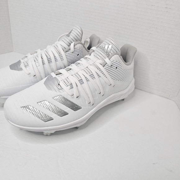 Adidas Baseball Cleats Afterburner Men's White Silver Metal Spikes Size 7.5 - Picture 4 of 11